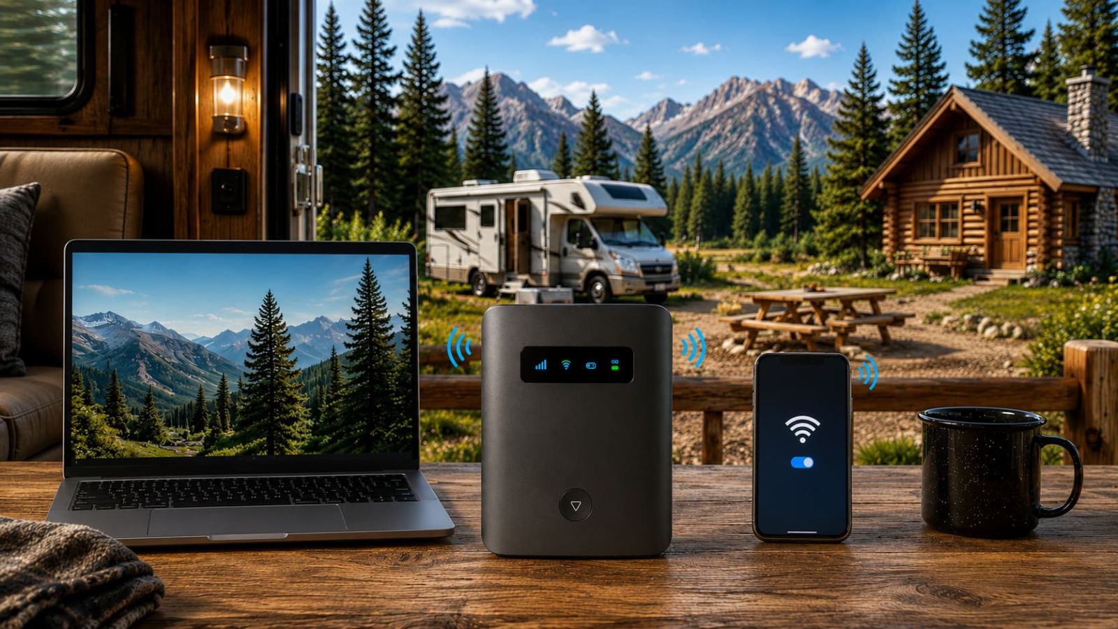 Testing cellular signal at the real RV campsite cabin or rural stop before buying SwiftNet WiFi