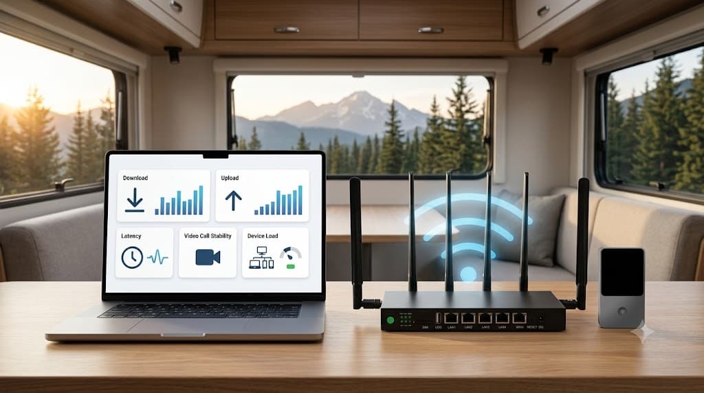 SwiftNet remote work speed, upload, latency and video call checklist for RV and rural internet users