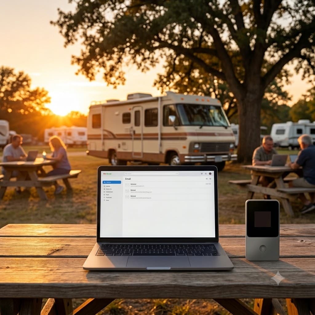 Compare campground daytime and evening internet signal before buying portable WiFi