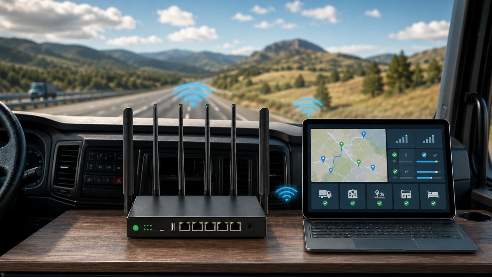 Trucker coverage route check for SwiftNet WiFi across truck stops yards rural routes rest areas motel parking and overnight parking