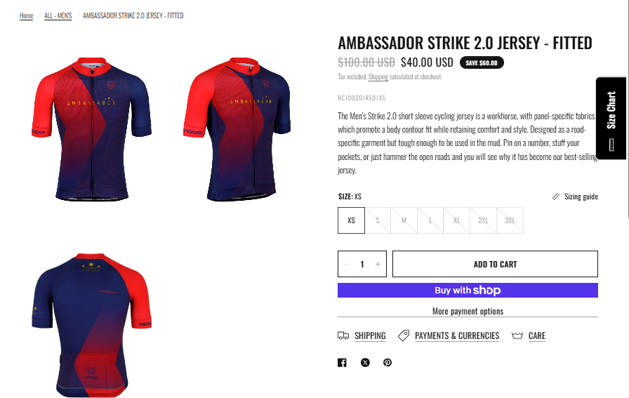 Ambassador Strike 2.0 Jersey sale