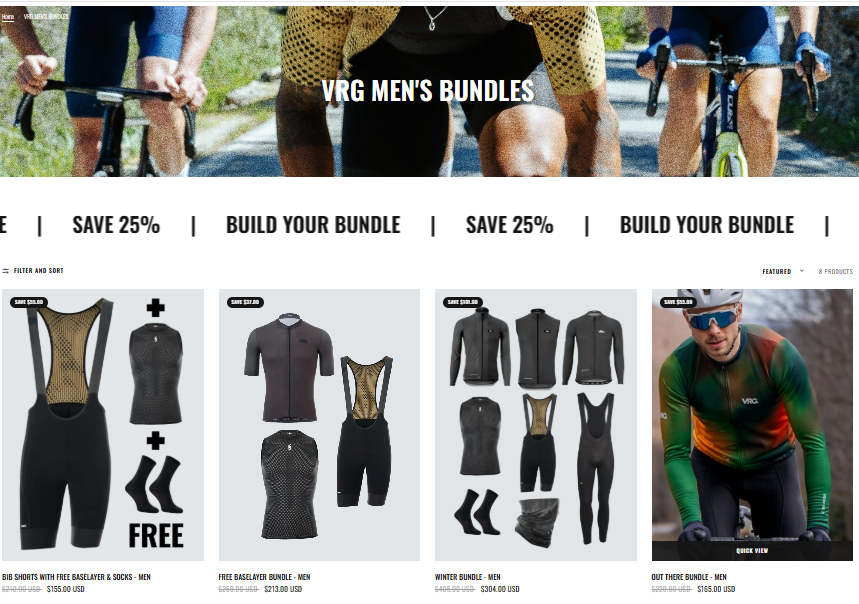VRG men's cycling bundles up to 25% off