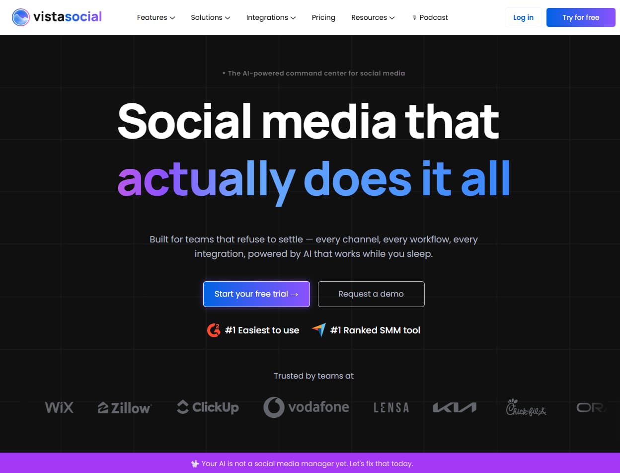 Vista Social dashboard review 2026 showing social scheduling inbox analytics and workflow features