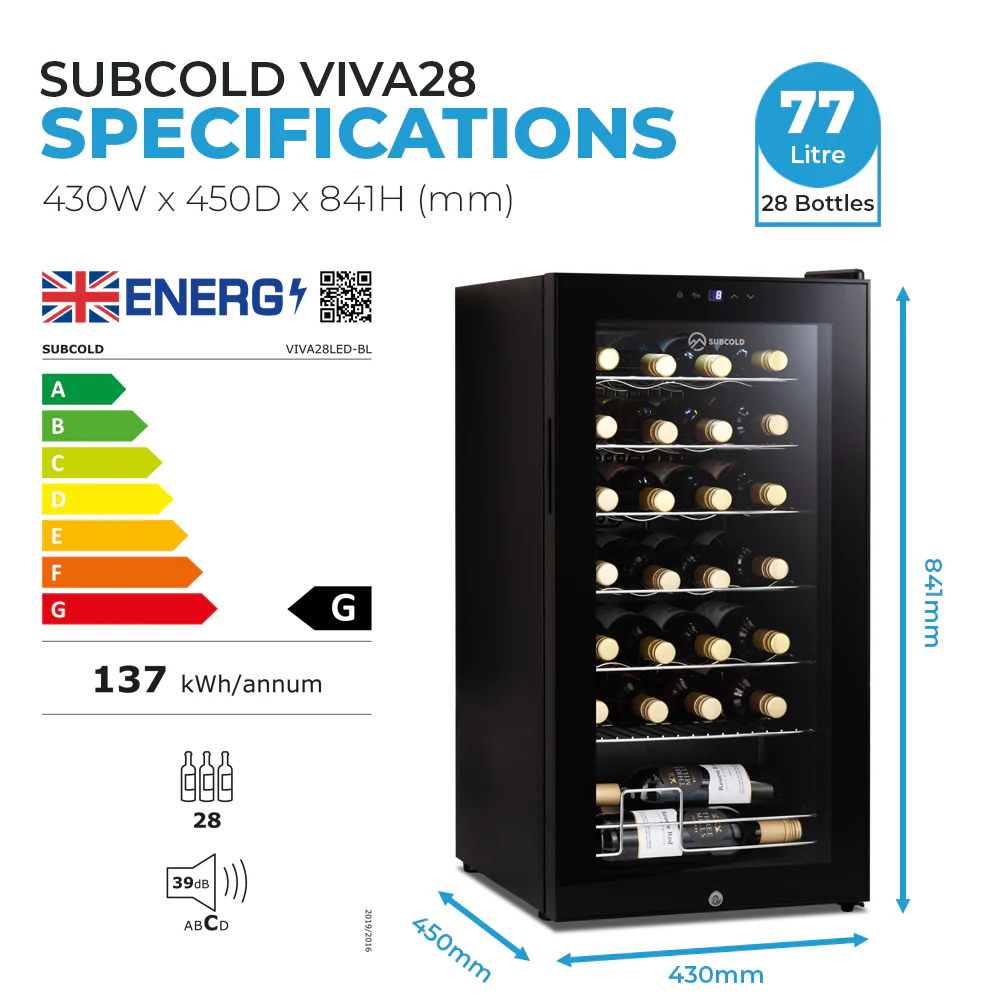 Subcold Viva28 LED Wine Cooler (SAVE £60)