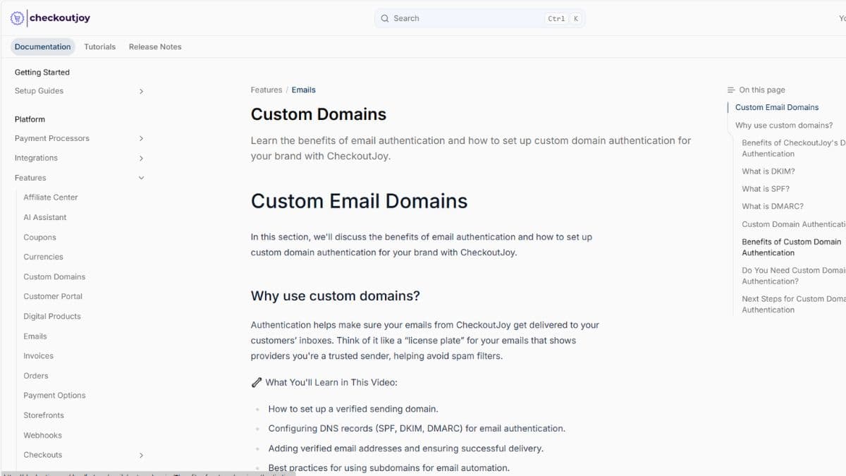 CheckoutJoy custom domains branded checkout and remove branding feature