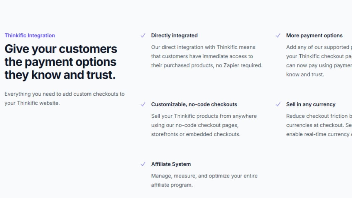 CheckoutJoy platform integrations Kajabi Thinkific Kartra Calendly WooCommerce Zapier