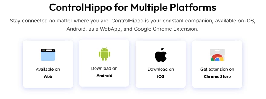 ControlHippo mobile app Chrome extension and team access for customer conversations