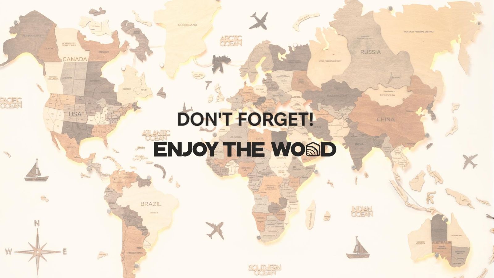 Wooden World Maps