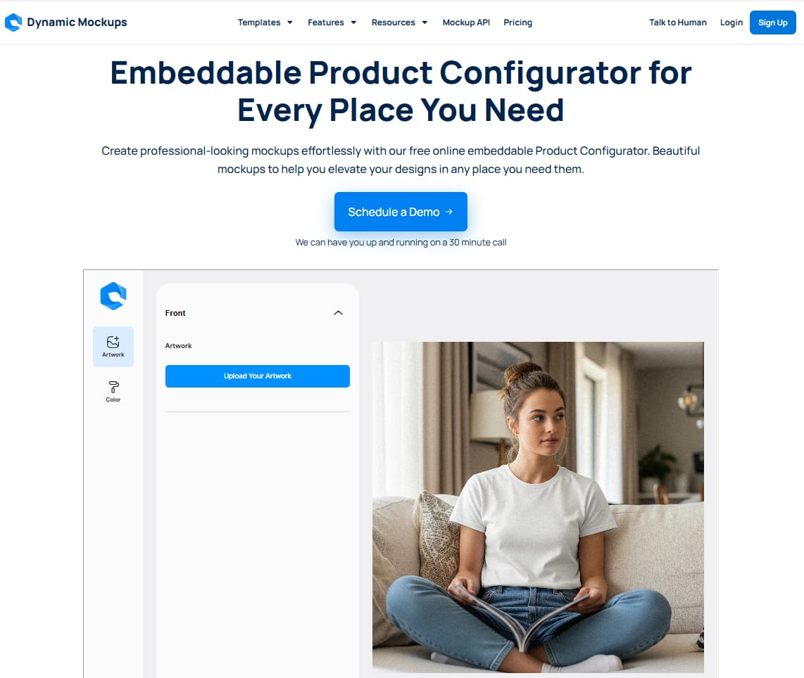 Dynamic Mockups embedded product editor product configurator customer personalization