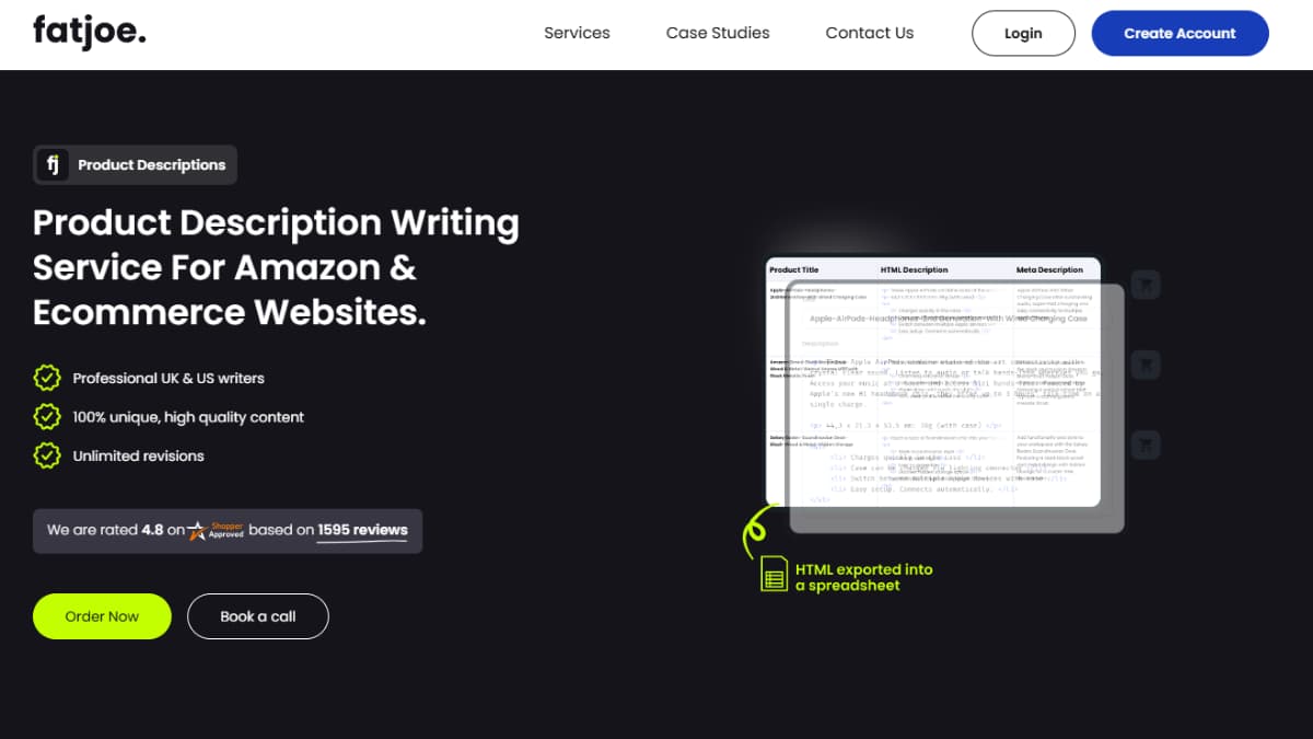 FATJOE content writing blog writing website copywriting product descriptions service