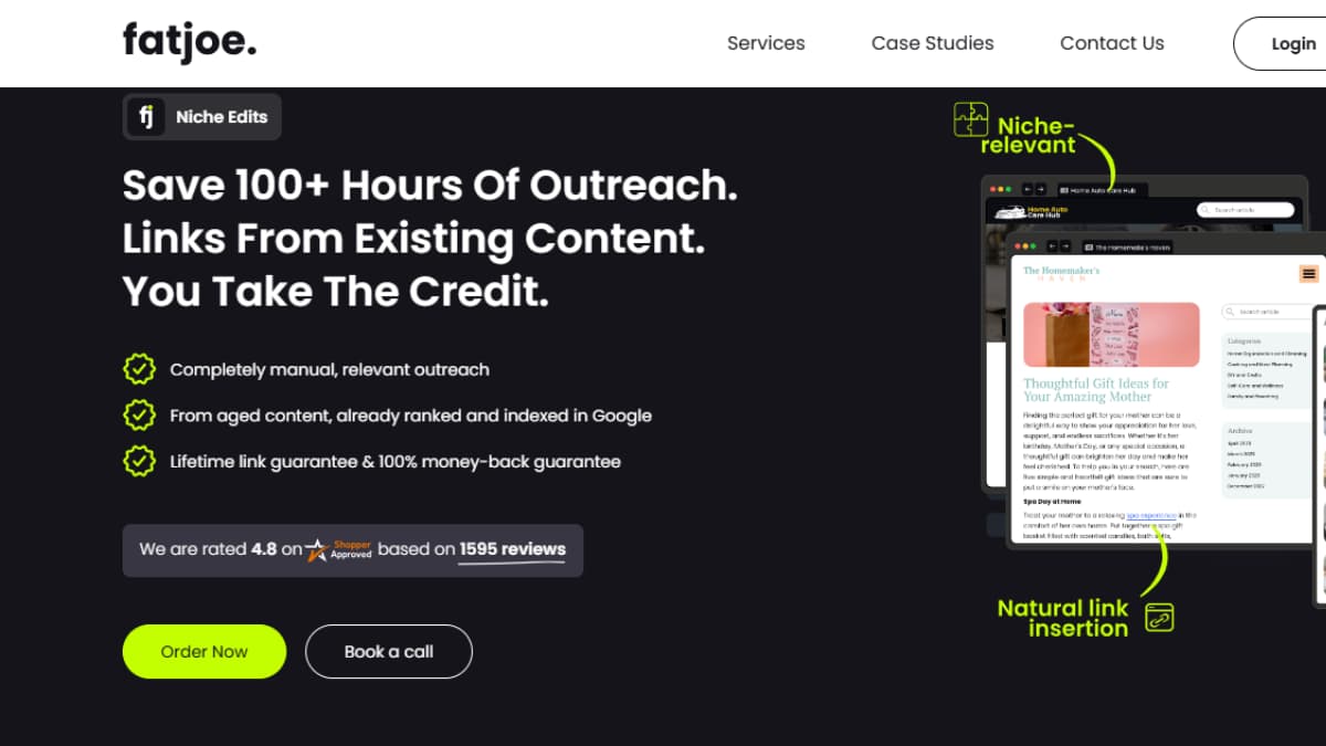 FATJOE niche edits contextual link building service pricing tiers