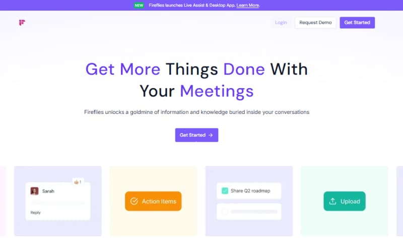 Fireflies.ai AI summary action items and meeting notes dashboard