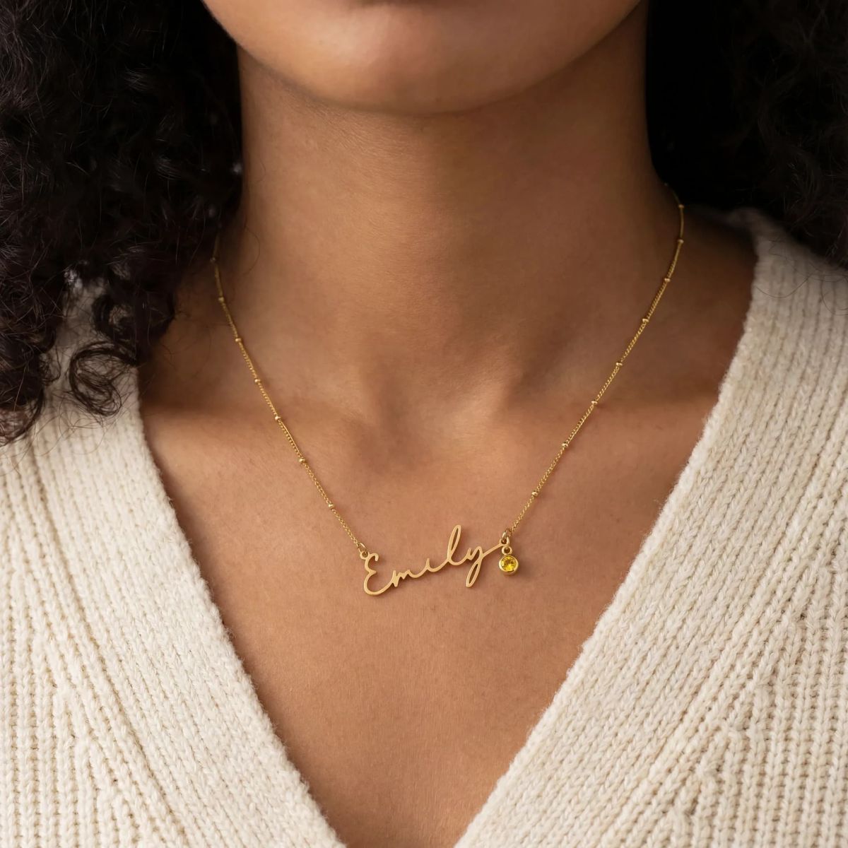 HBD birthstone name necklace birthday gift under £50