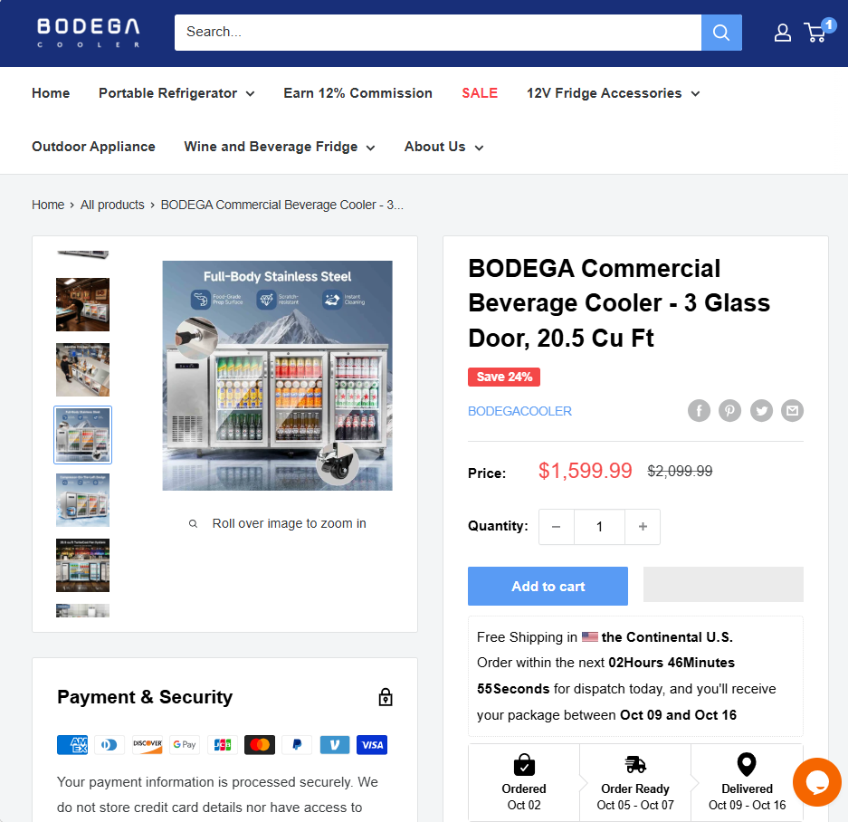 Bodega portable car refrigerator