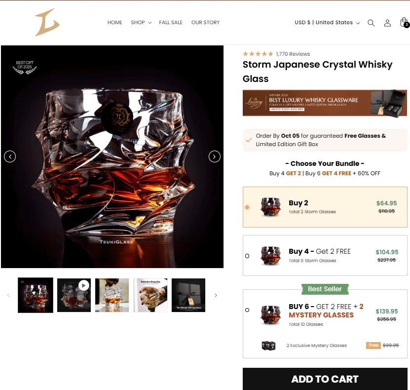 Storm Japanese Crystal Whisky Glass