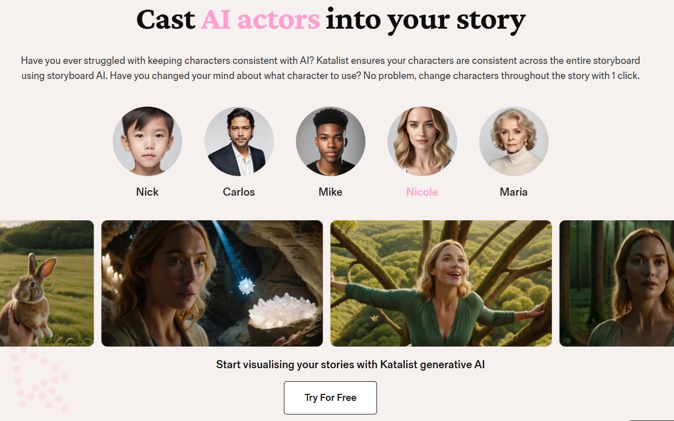 Katalist consistent characters and scene continuity for AI storyboards
