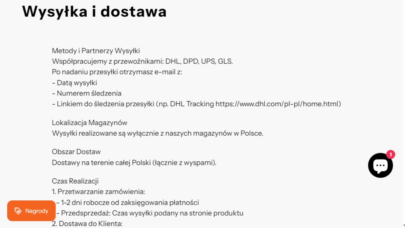 KuKirin Poland free shipping and delivery note