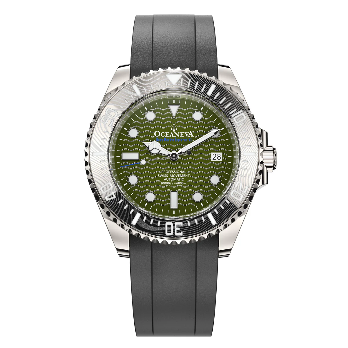 Oceaneva 6000m Deep Marine Explorer VI Grade 5 Titanium Automatic Watch Green Dial SKU: VI200GRWVDMNT (Save $3,001)
