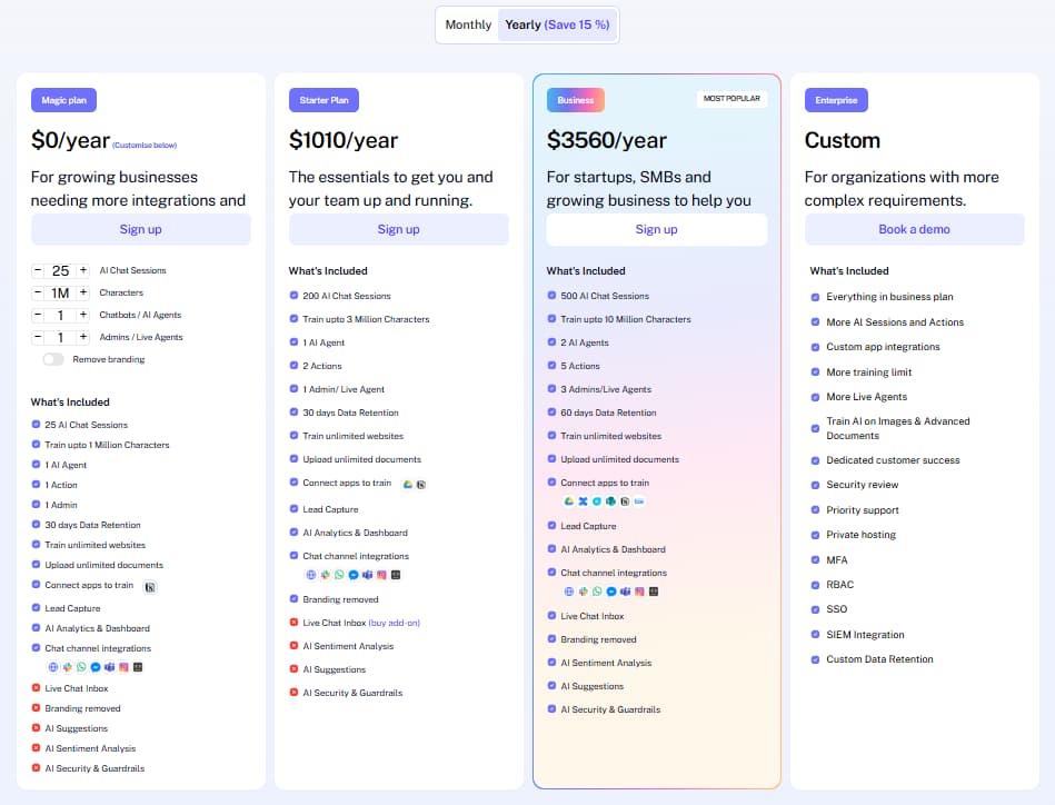 PagerGPT yearly pricing screenshot 2026