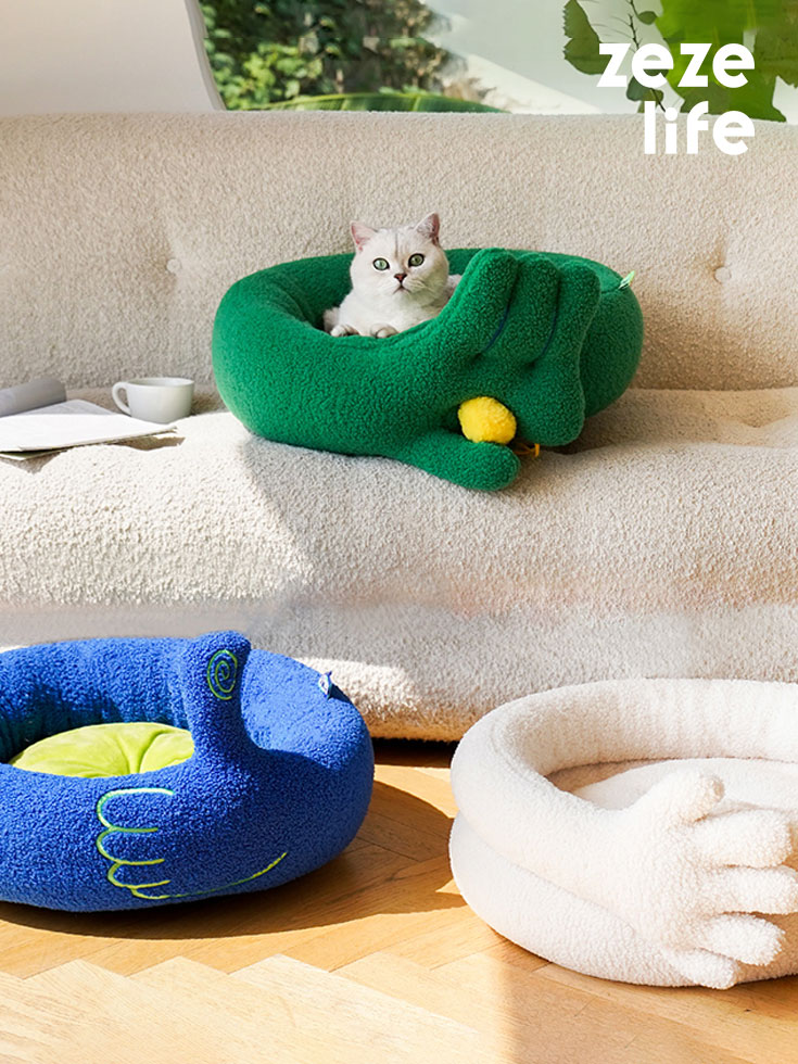 ZezeLife Gesture Series Cat Beds in green, white and blue