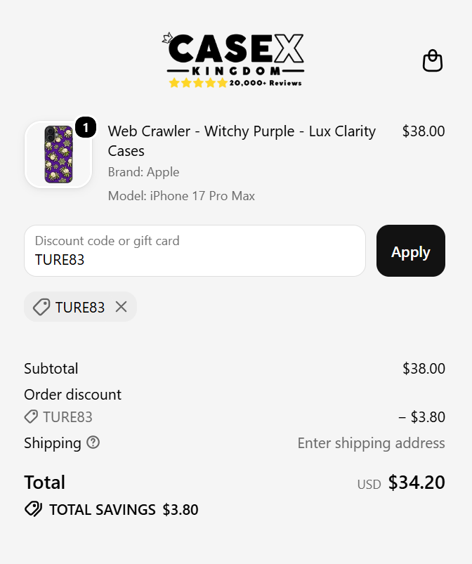 code ture83 10% off