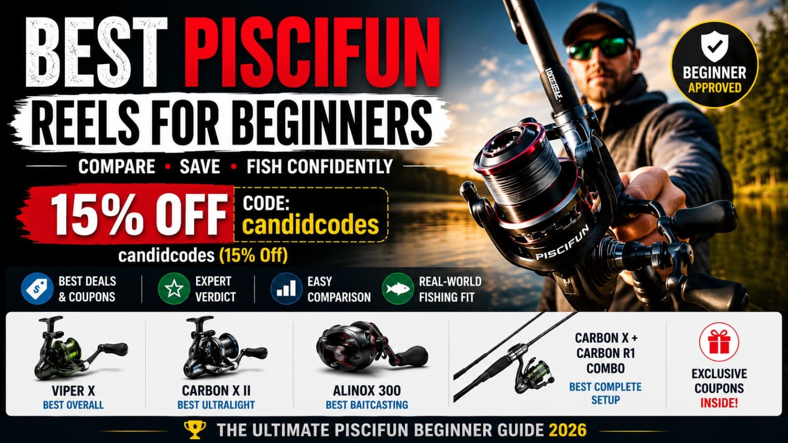 Piscifun CANDIDCODES 15% Off fishing gear hero