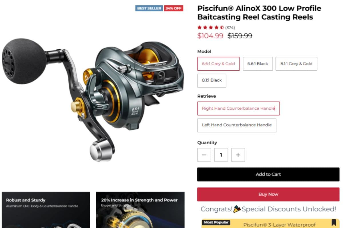 Piscifun AlinoX 300 baitcasting reel review