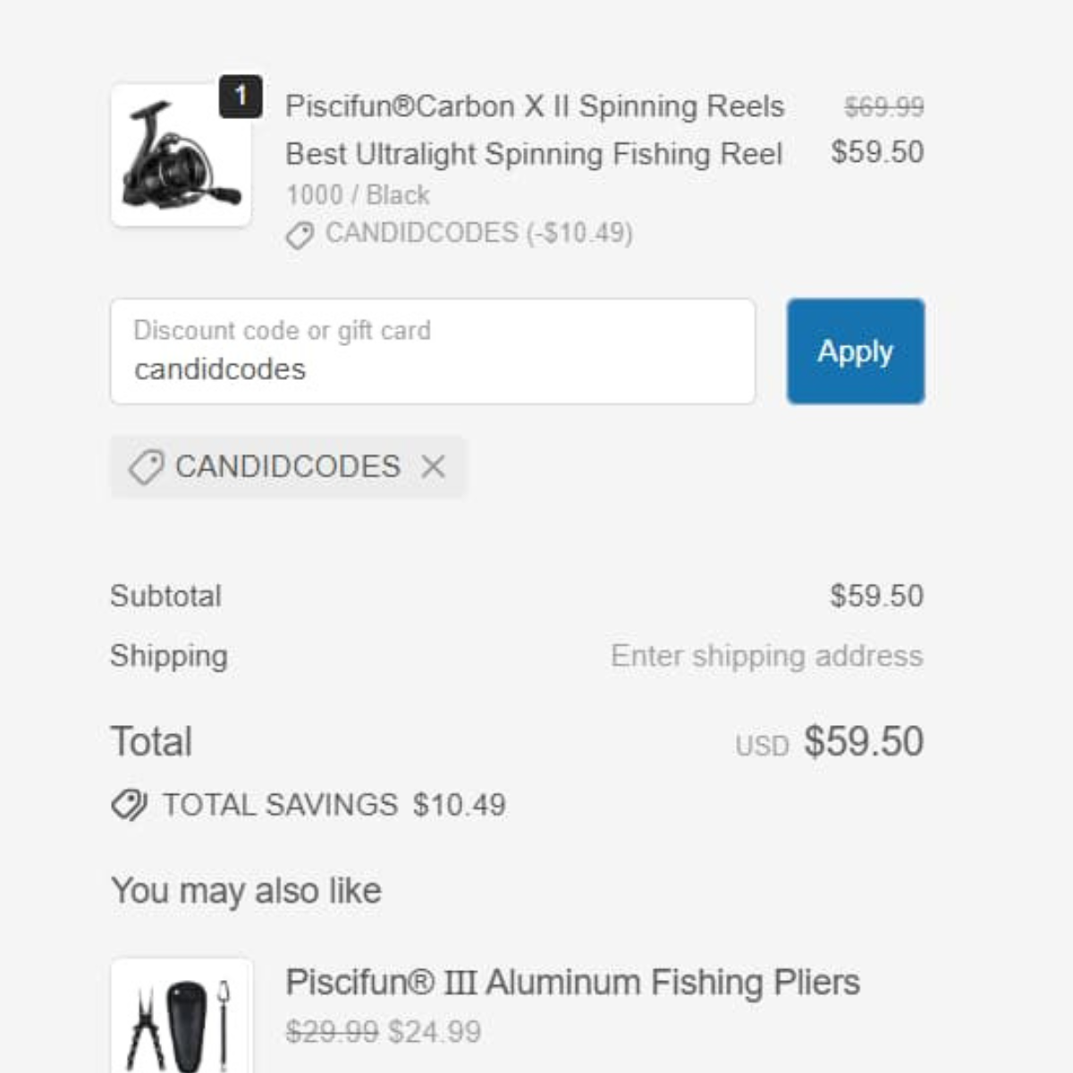 Piscifun Carbon X II CANDIDCODES 15 off checkout proof