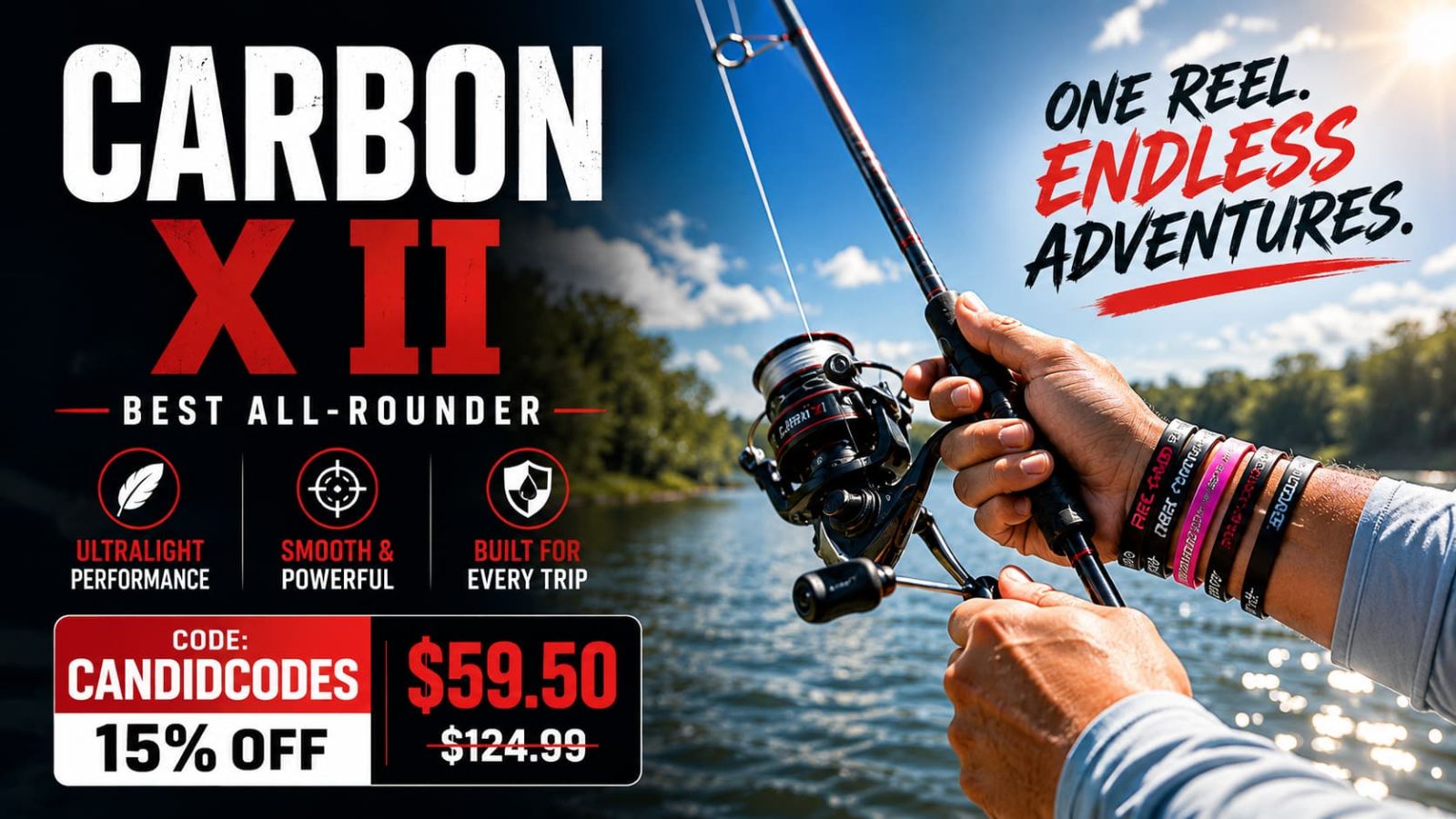 Piscifun Carbon X II spinning reel 15 off hero thumbnail