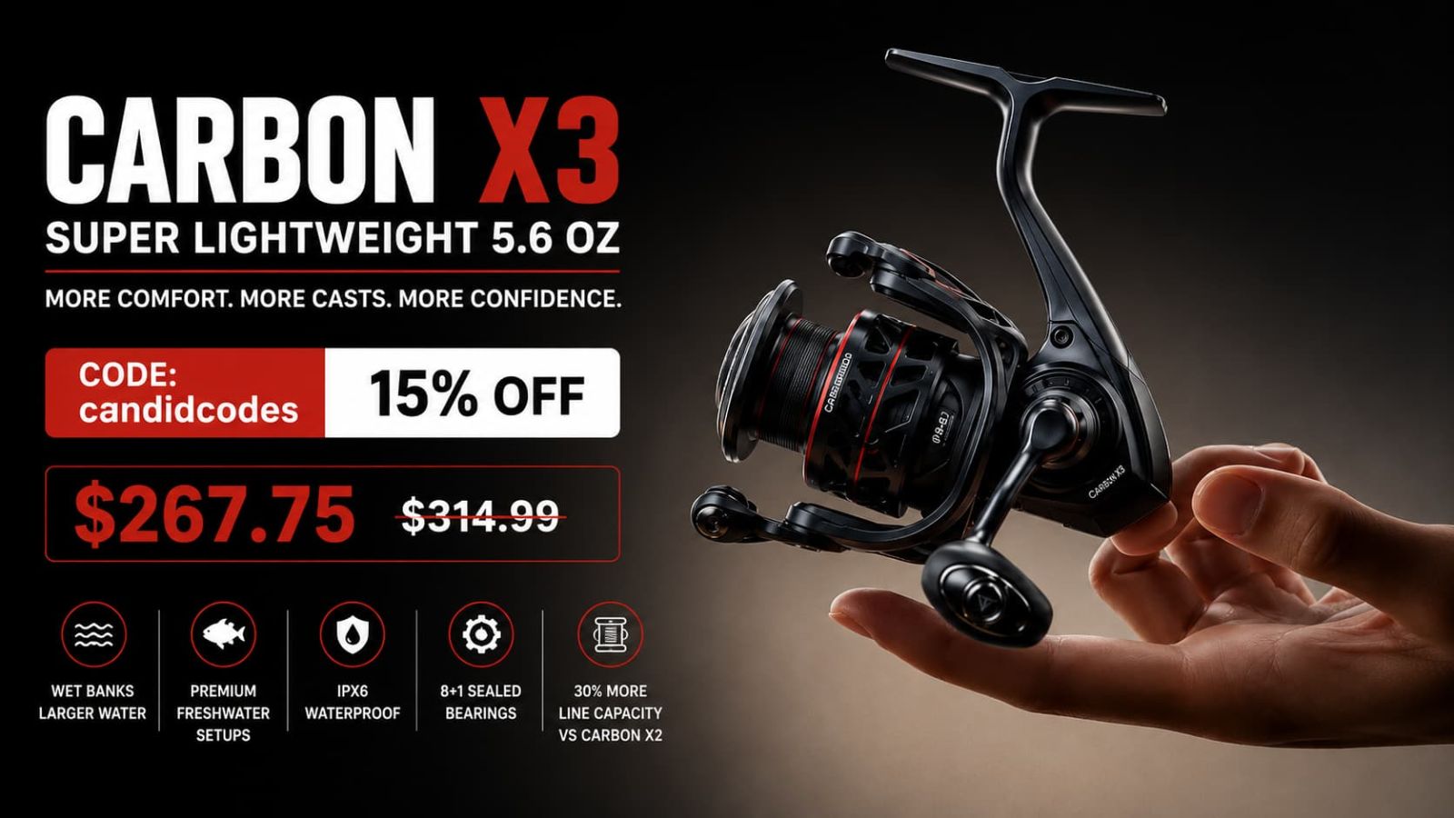 Piscifun Carbon X3 AirBlade spinning reel 15 off hero thumbnail