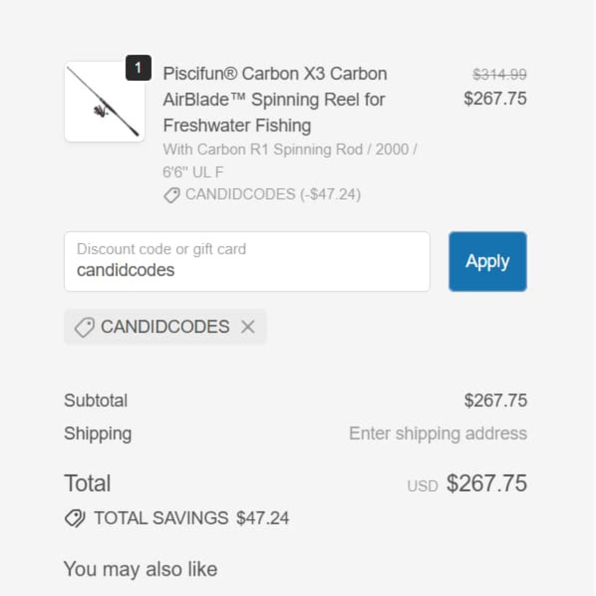 Piscifun Carbon X3 CANDIDCODES 15 off checkout proof