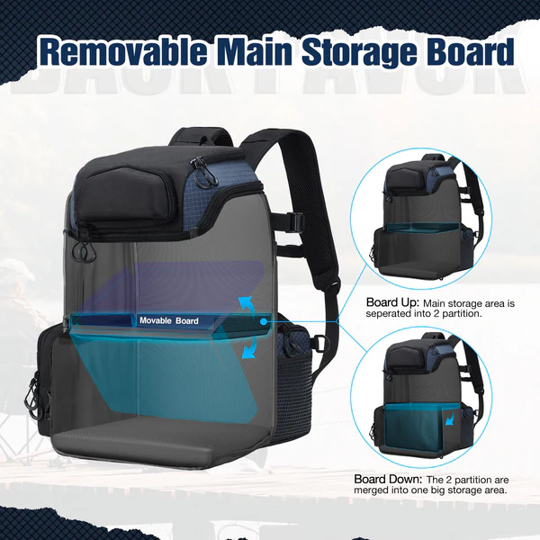 Piscifun backpack removable main storage board
