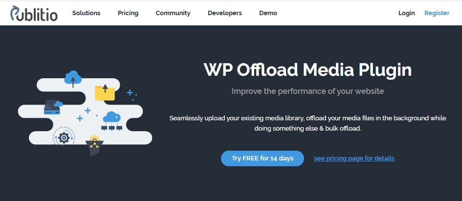 Publitio WordPress offloading plugin for media library cloud storage CDN delivery and remote file serving