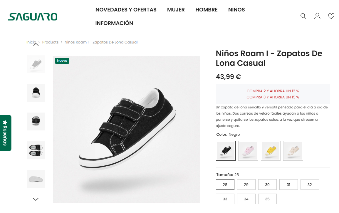 Niños Roam I, zapatos de lona casual de SAGUARO
