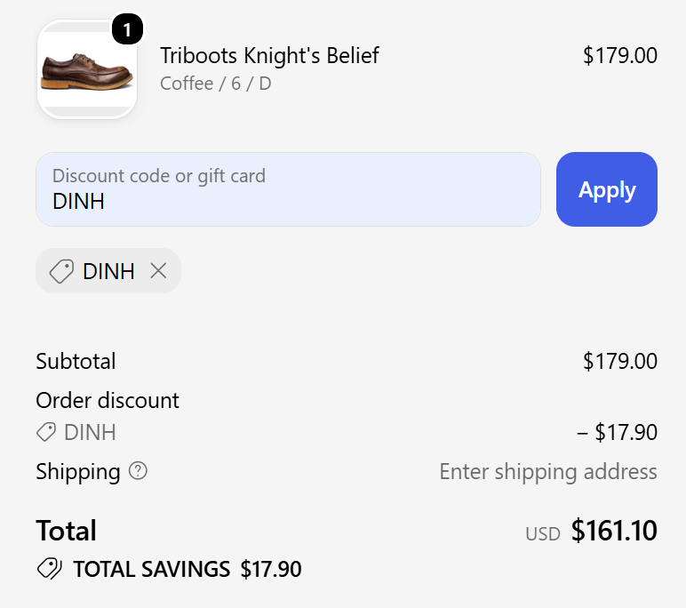 code DINh 10%