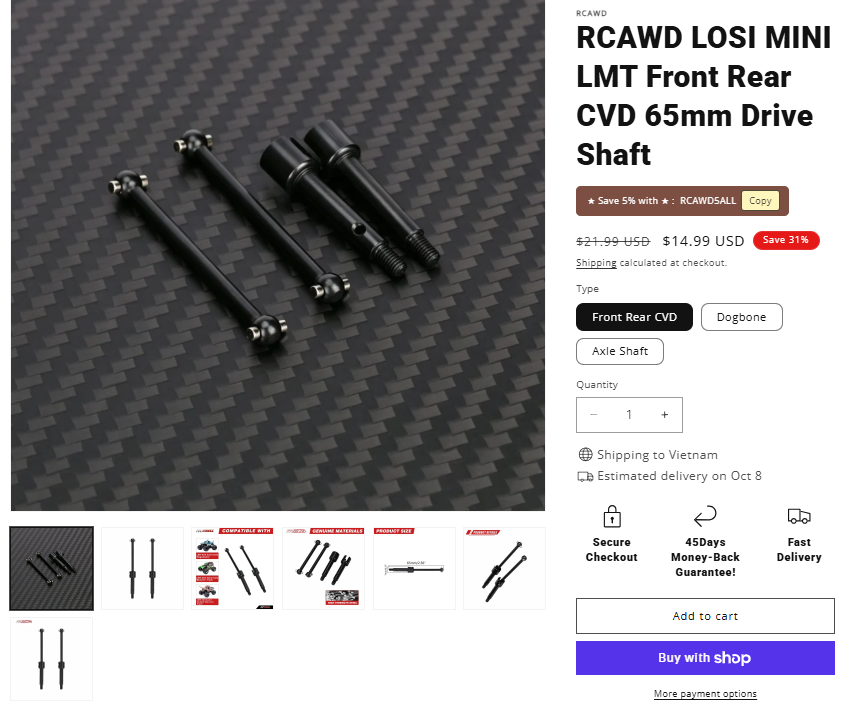 RCAWD RC car upgrade parts